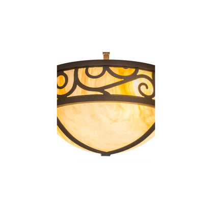 Lilliana 3 Light 12" Wide Semi-Flush Bowl Ceiling Fixture - Cafe-Noir Finish