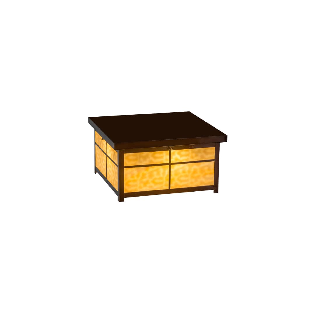 Mission 4 Light 24" Wide Flush Mount Square Ceiling Fixture - Transparent Copper Finish