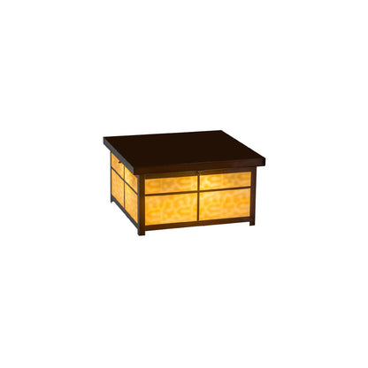 Mission 4 Light 24" Wide Flush Mount Square Ceiling Fixture - Transparent Copper Finish