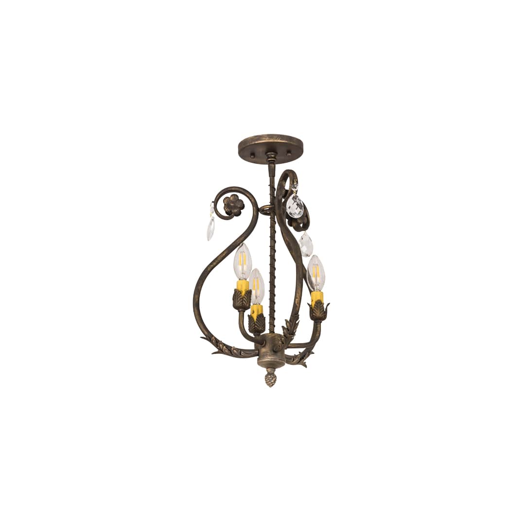Antonia 3 Light 12" Wide Semi-flush Ceiling Fixture