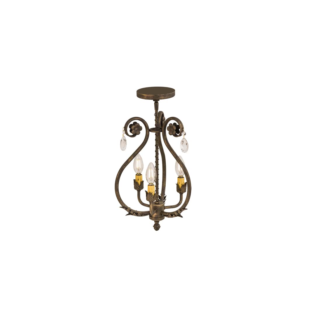 Antonia 3 Light 12" Wide Semi-flush Ceiling Fixture