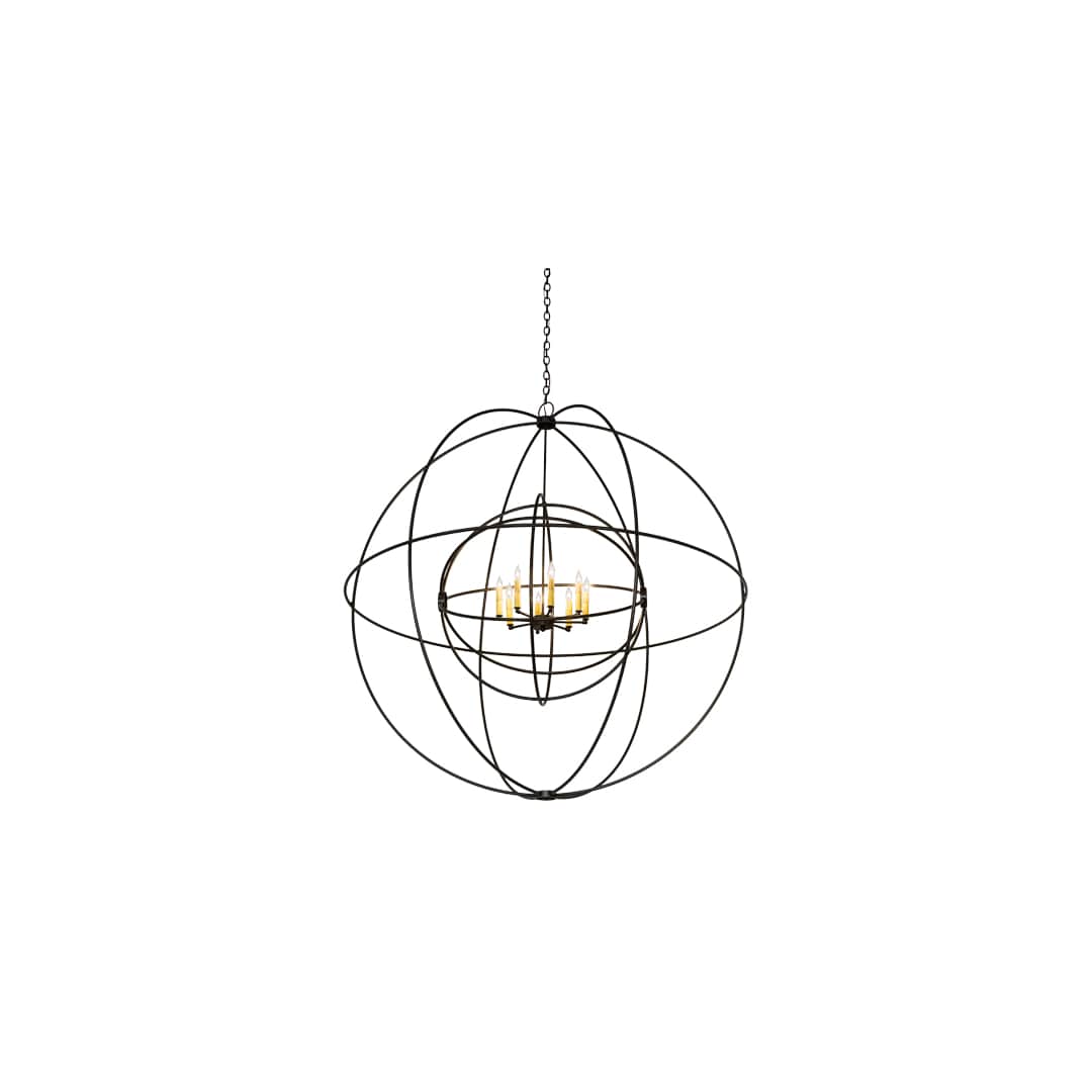 Atom Enerjisi 8 Light 60" Wide Taper Candle Globe Chandelier