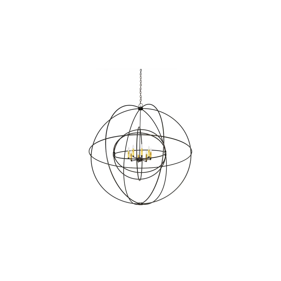 Atom Enerjisi 8 Light 60" Wide Taper Candle Globe Chandelier