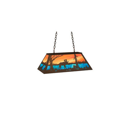 Moose at Lake 6 Light 17" Wide Linear Pendant