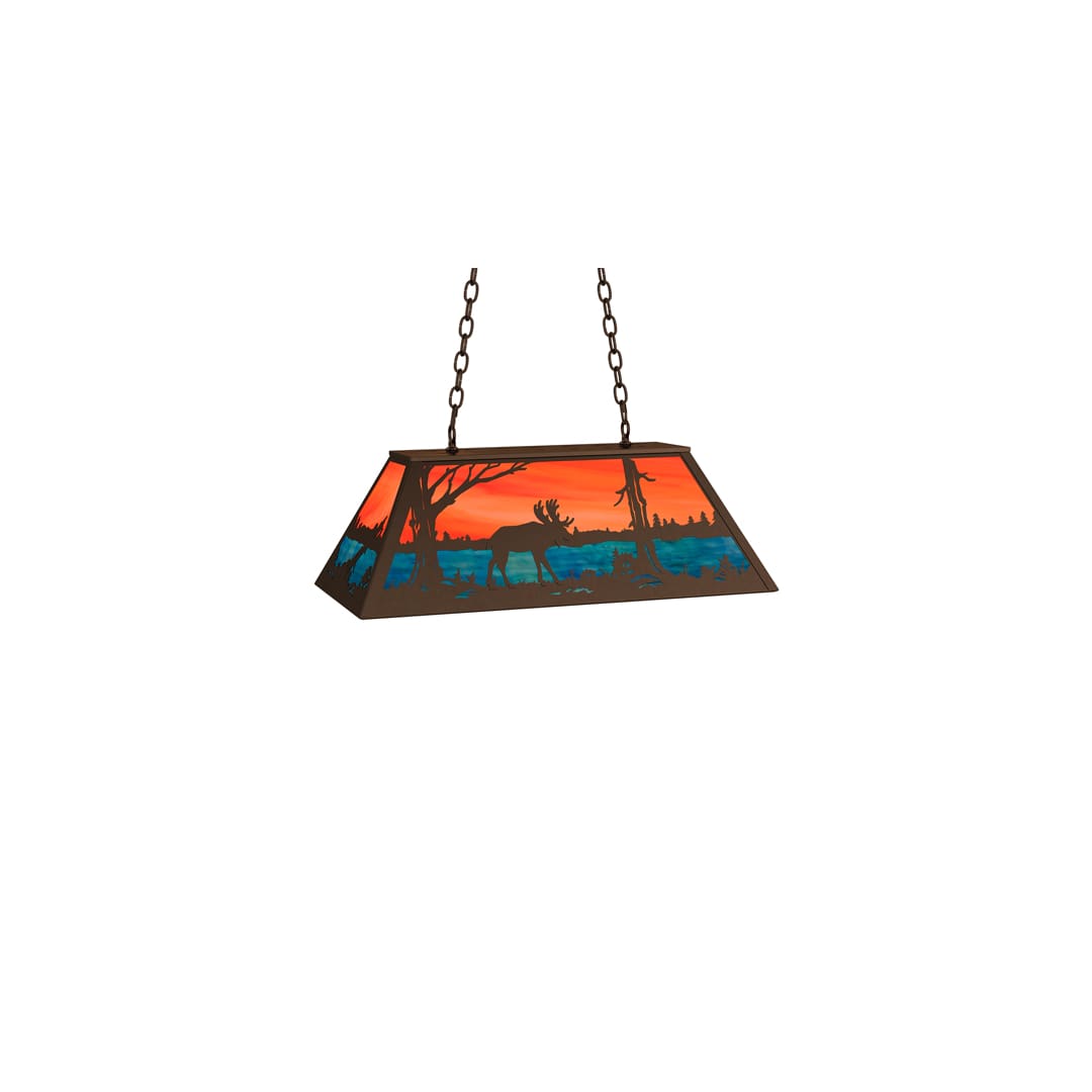 Moose at Lake 6 Light 17" Wide Linear Pendant