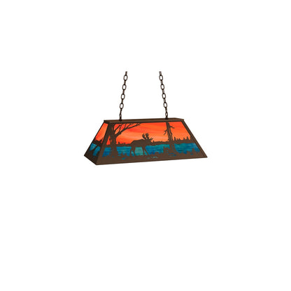 Moose at Lake 6 Light 17" Wide Linear Pendant
