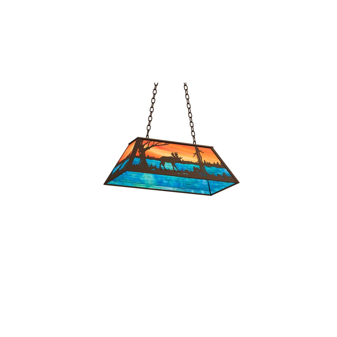 Moose at Lake 6 Light 17" Wide Linear Pendant