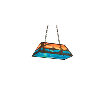 Moose at Lake 6 Light 17" Wide Linear Pendant