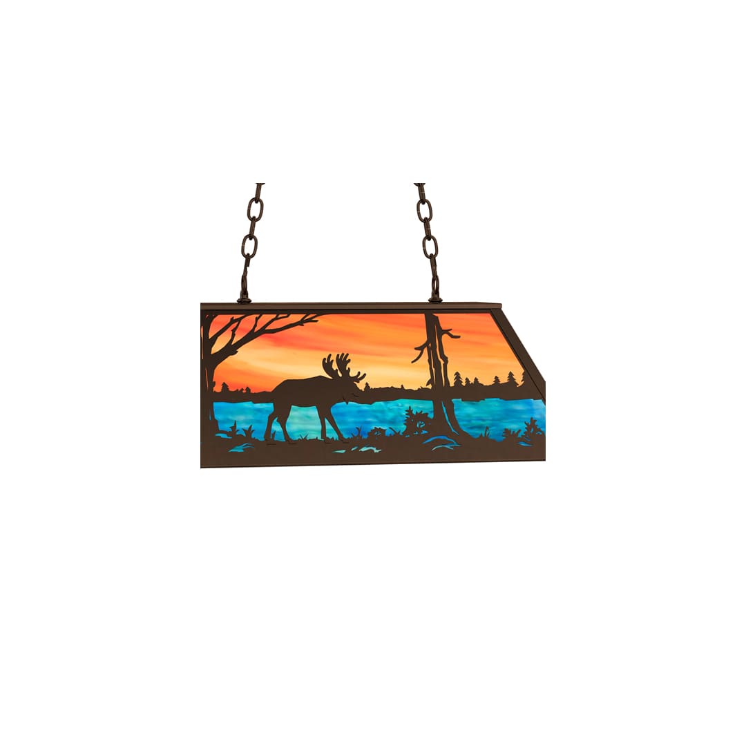 Moose at Lake 6 Light 17" Wide Linear Pendant