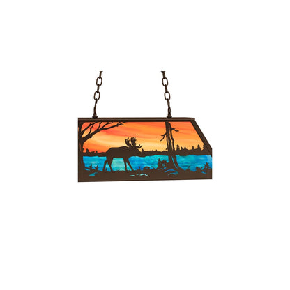 Moose at Lake 6 Light 17" Wide Linear Pendant