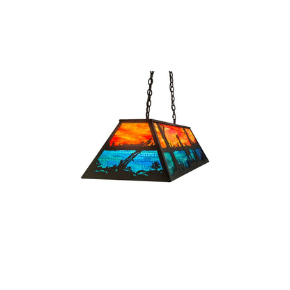 Deer at Lake 6 Light 17" Wide Linear Pendant