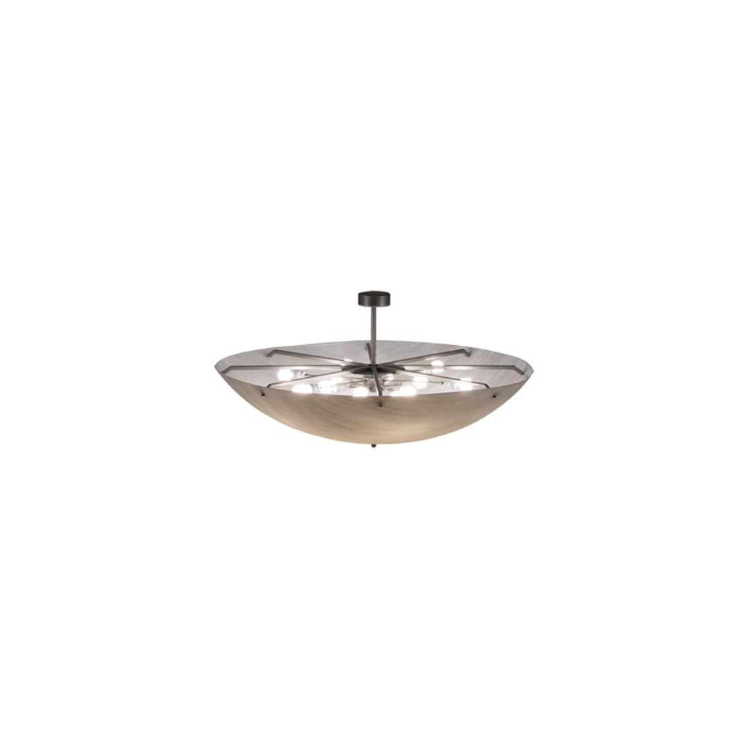 Madison 12 Light 60" Wide Semi-Flush Bowl Ceiling Fixture - Nickel Finish - GU24 Bulb Base