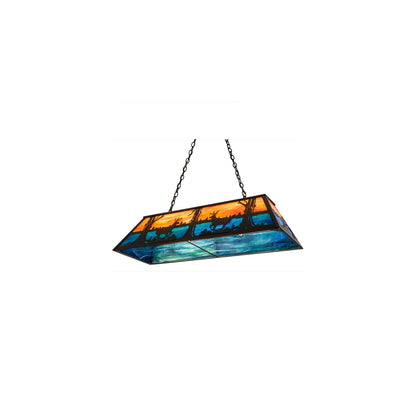 Deer at Lake 6 Light 17" Wide Linear Pendant