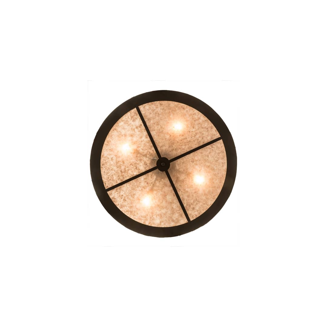 Mountain Pine 4 Light 36" Wide Semi-Flush Drum Ceiling Fixture - Oil Rubbed Bronze Finish