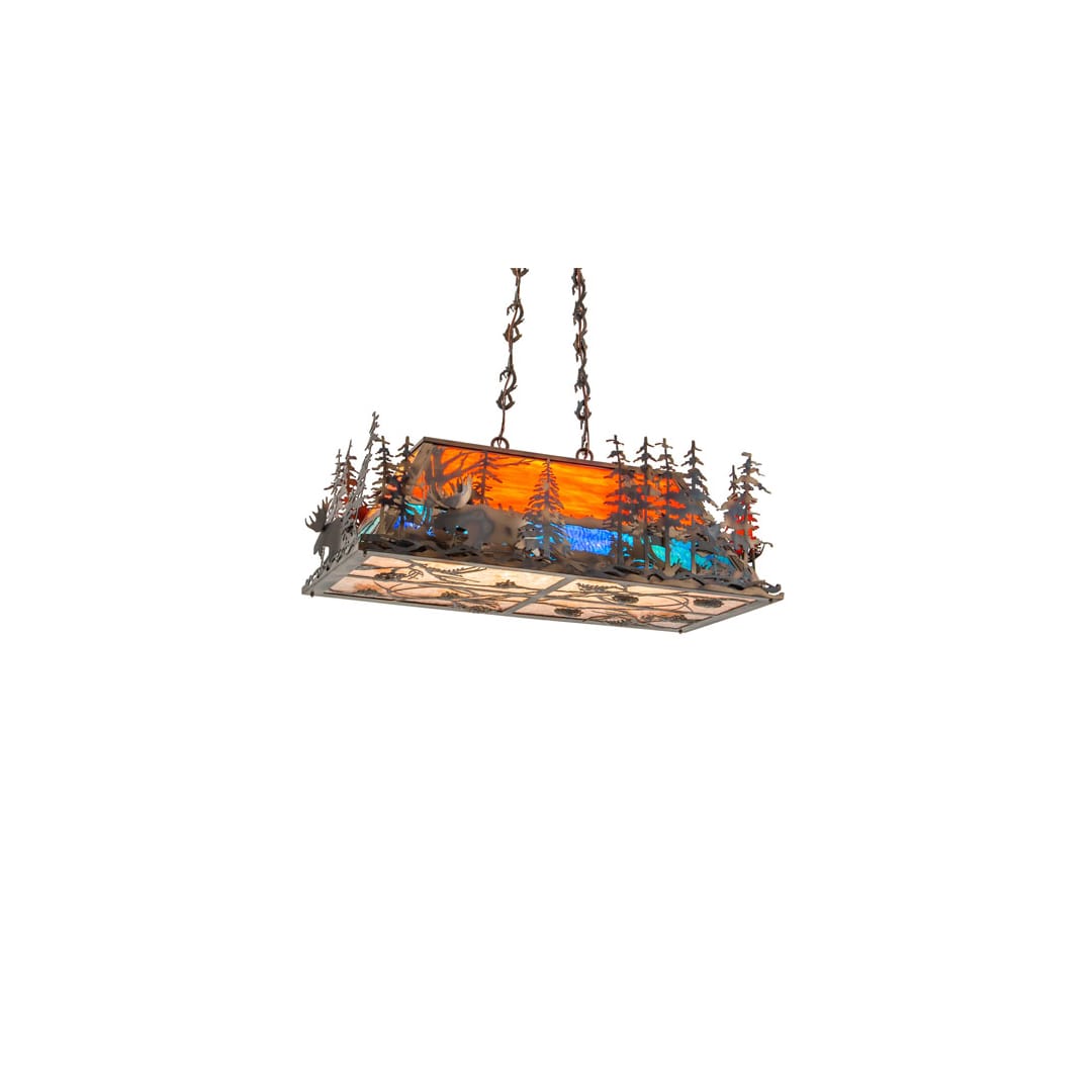 Moose through the Trees 6 Light 19" Wide Linear Pendant
