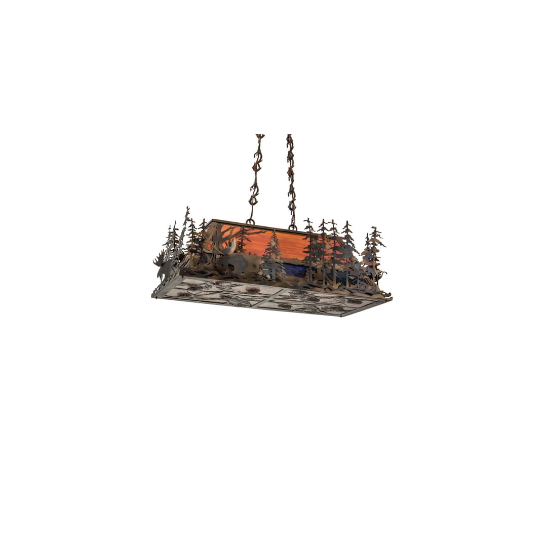 Moose through the Trees 6 Light 19" Wide Linear Pendant