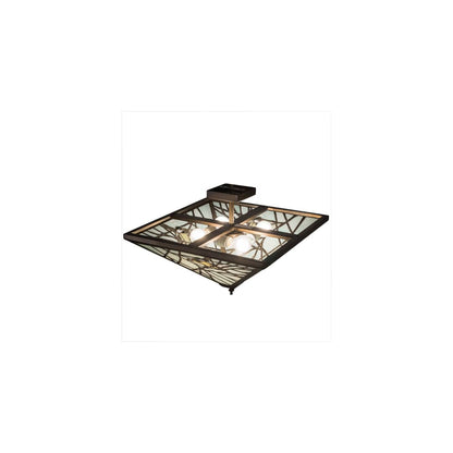 Backyard Friends 4 Light 30" Wide Semi-Flush Ceiling Fixture - Antique Copper Finish - GU24 Bulb Base