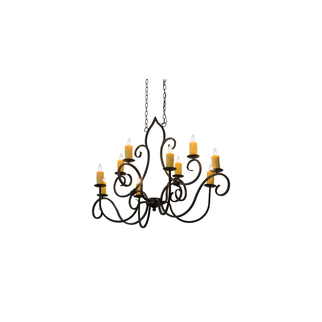 Long Clifton 10 Light 28" Wide Taper Candle Style Chandelier