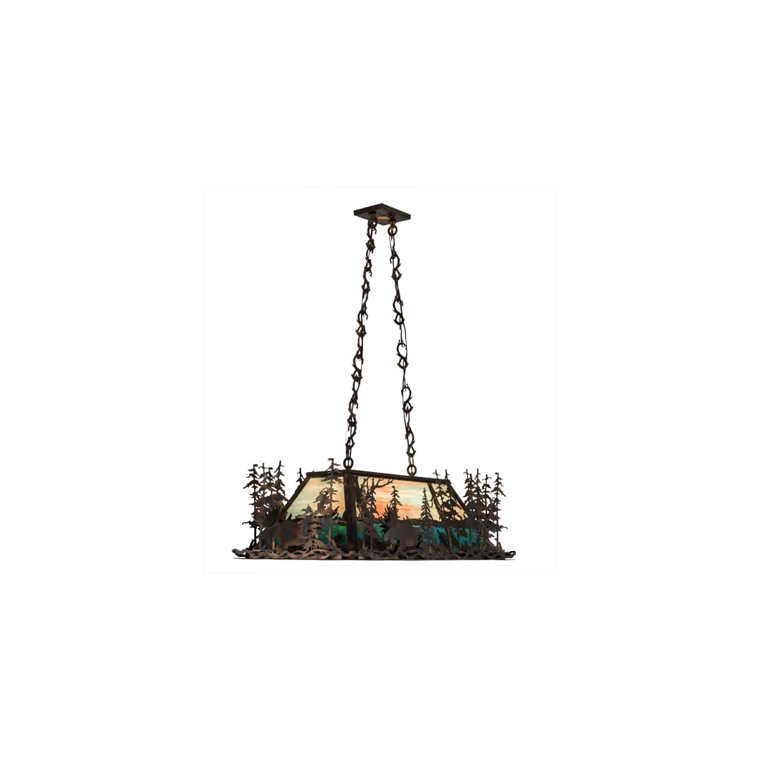 Moose Through the Trees 6 Light 20" Wide Linear Pendant