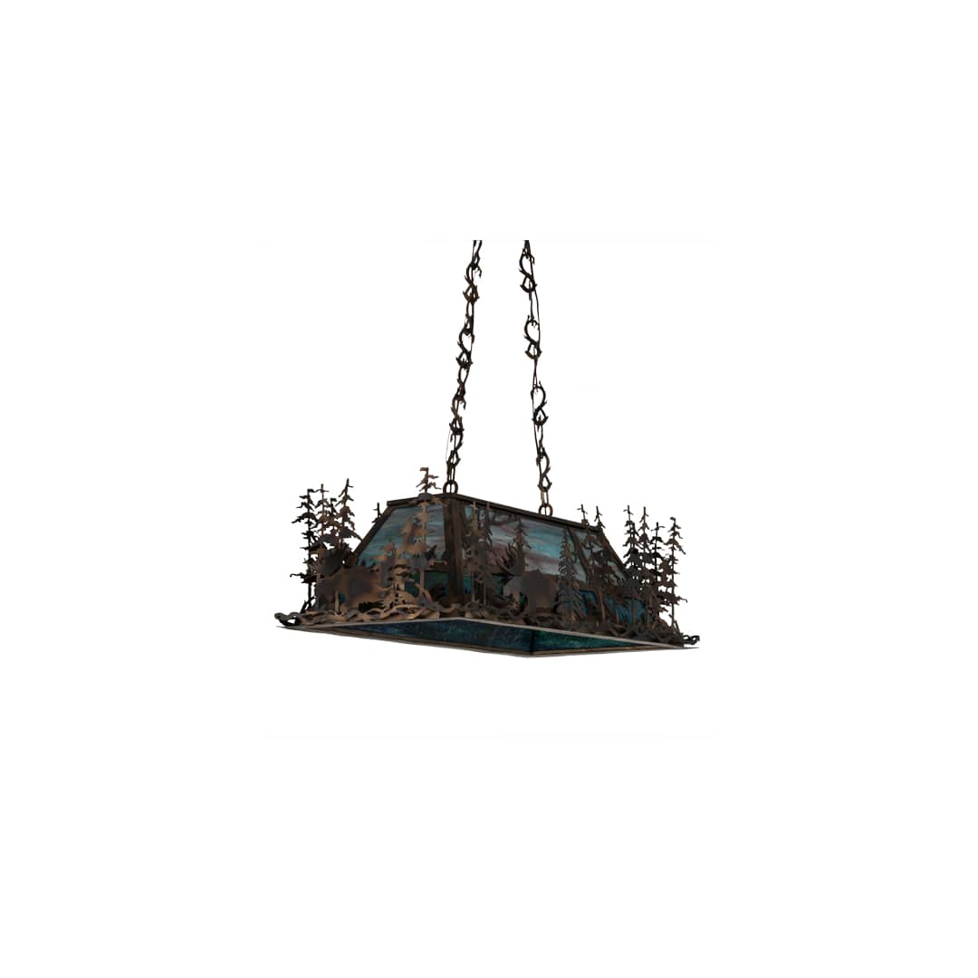 Moose Through the Trees 6 Light 20" Wide Linear Pendant