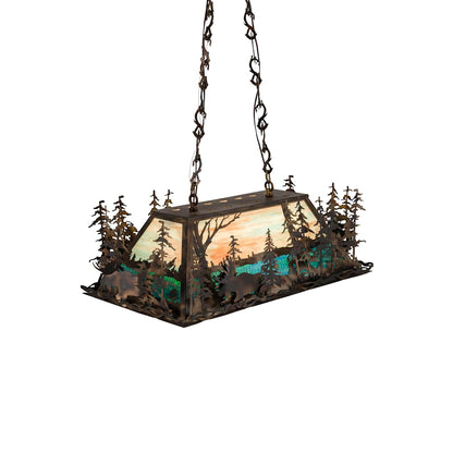Moose Through the Trees 6 Light 20" Wide Linear Pendant