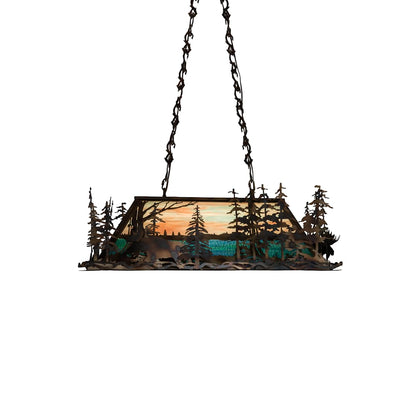 Moose Through the Trees 6 Light 20" Wide Linear Pendant