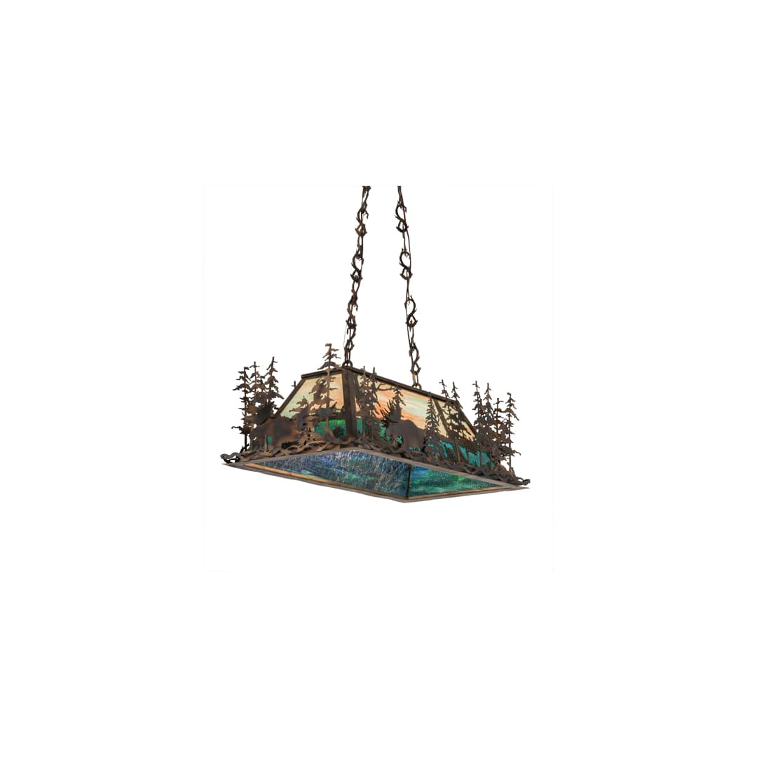 Moose Through the Trees 6 Light 20" Wide Linear Pendant