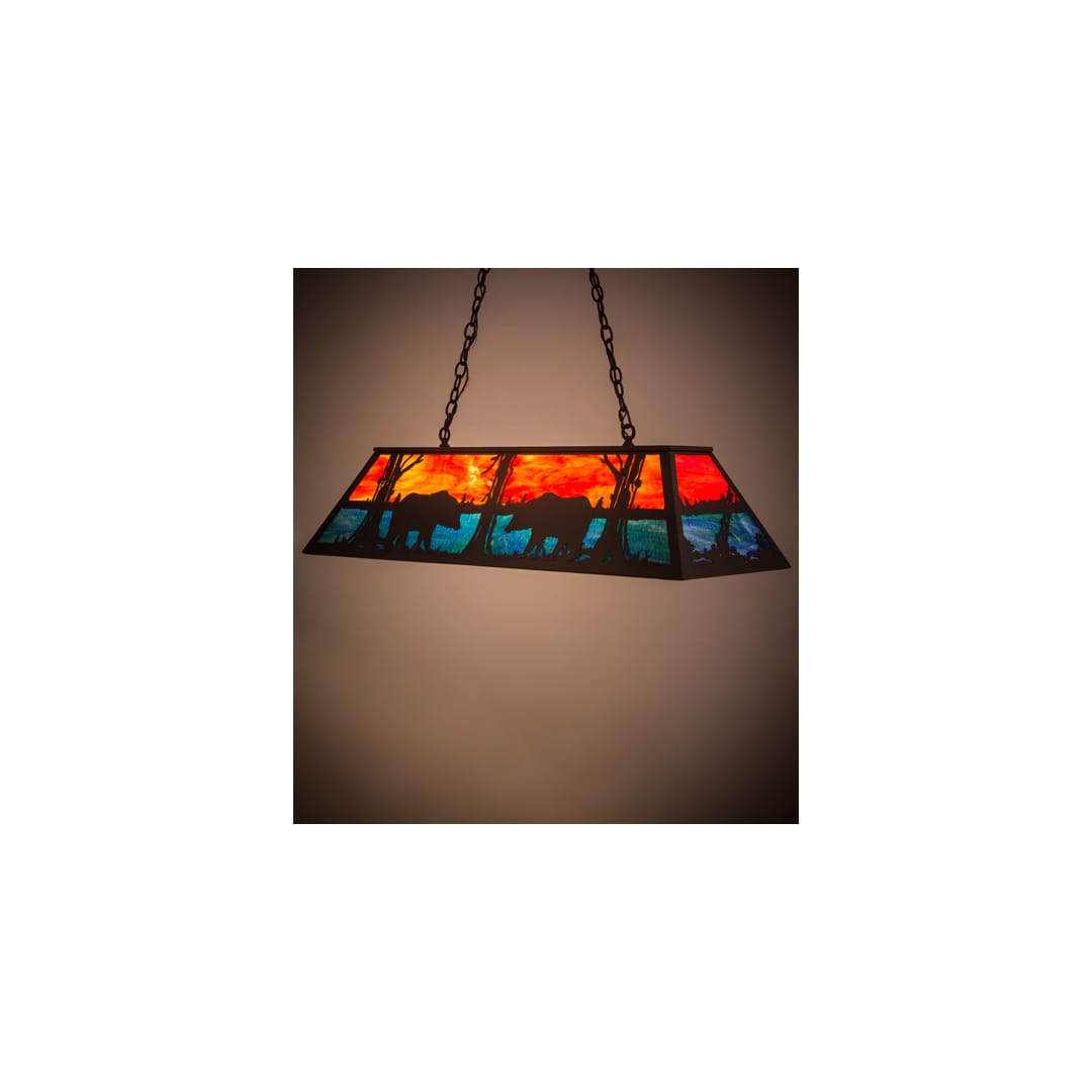 Bear at Lake 6 Light 17" Wide Linear Pendant
