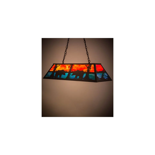 Bear at Lake 6 Light 17" Wide Linear Pendant