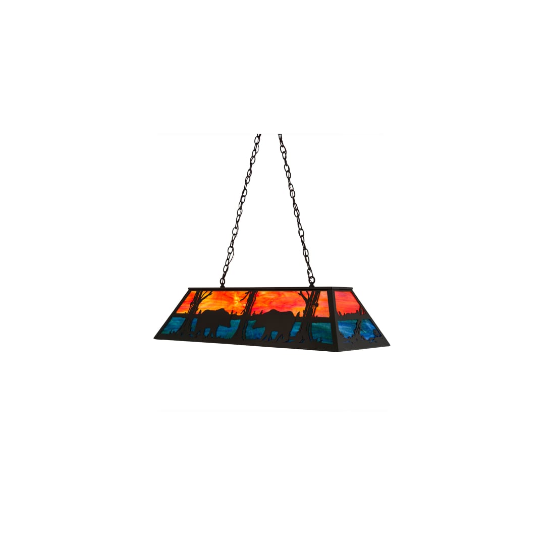 Bear at Lake 6 Light 17" Wide Linear Pendant
