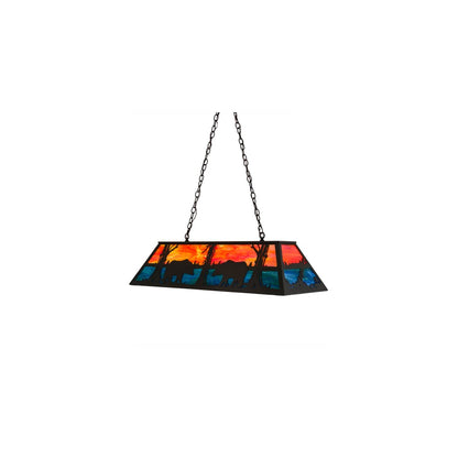 Bear at Lake 6 Light 17" Wide Linear Pendant