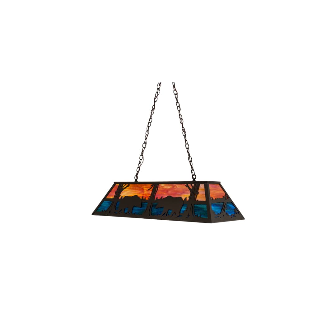 Bear at Lake 6 Light 17" Wide Linear Pendant