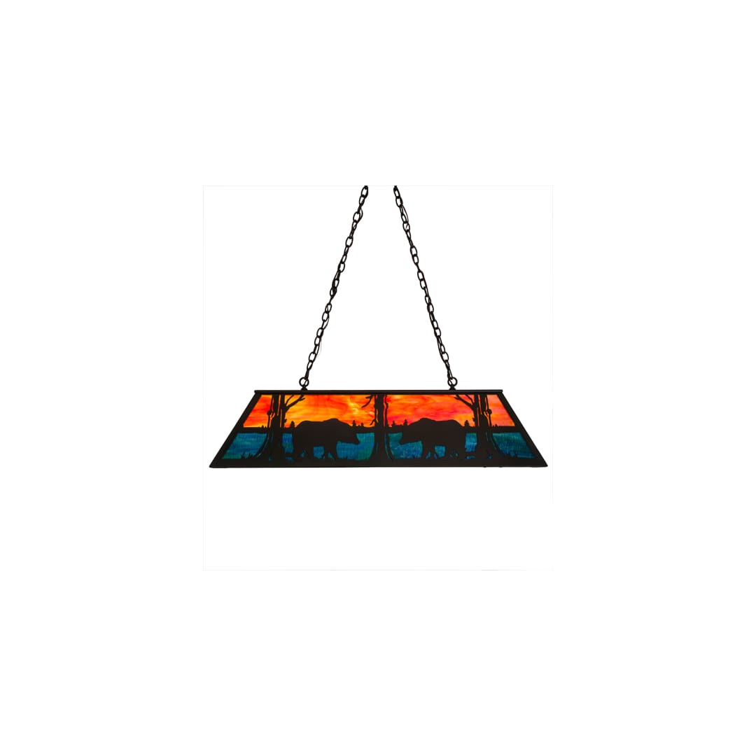 Bear at Lake 6 Light 17" Wide Linear Pendant