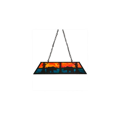 Bear at Lake 6 Light 17" Wide Linear Pendant