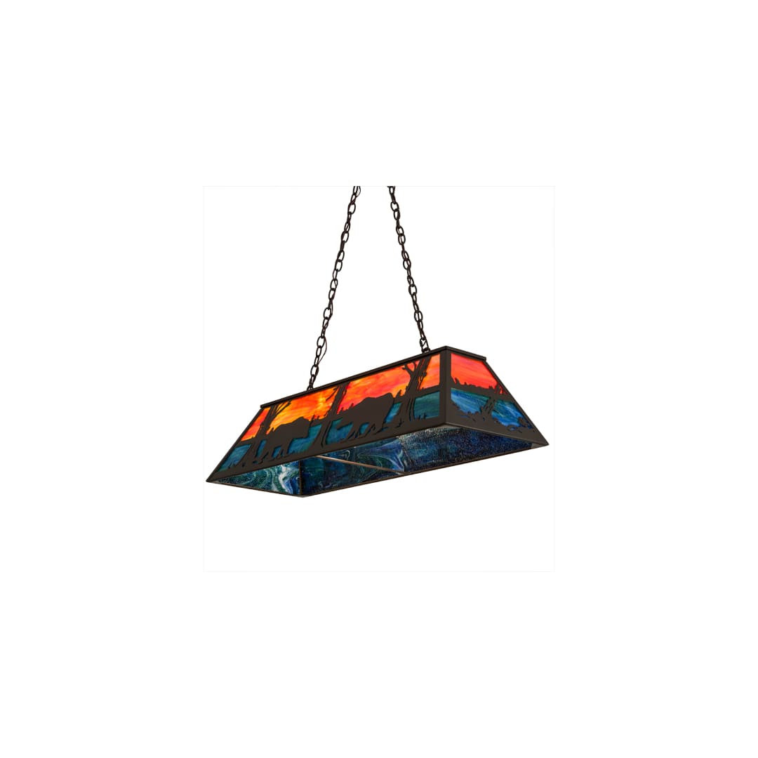 Bear at Lake 6 Light 17" Wide Linear Pendant