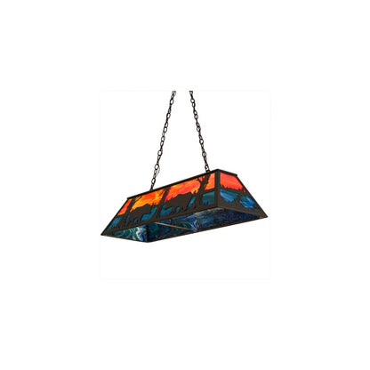 Bear at Lake 6 Light 17" Wide Linear Pendant
