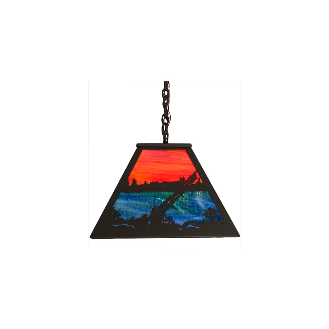 Bear at Lake 6 Light 17" Wide Linear Pendant