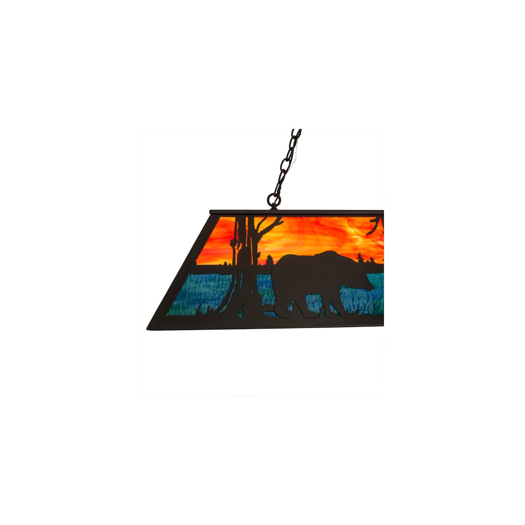 Bear at Lake 6 Light 17" Wide Linear Pendant