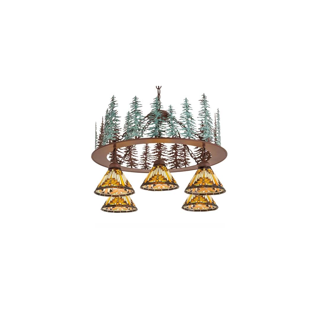 Nuevo Mission 5 Light 34" Wide Chandelier