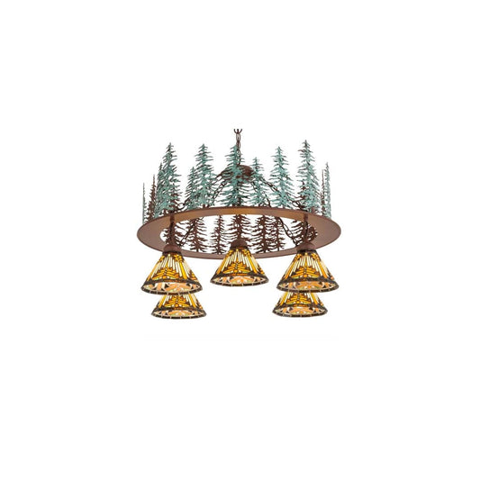 Nuevo Mission 5 Light 34" Wide Chandelier