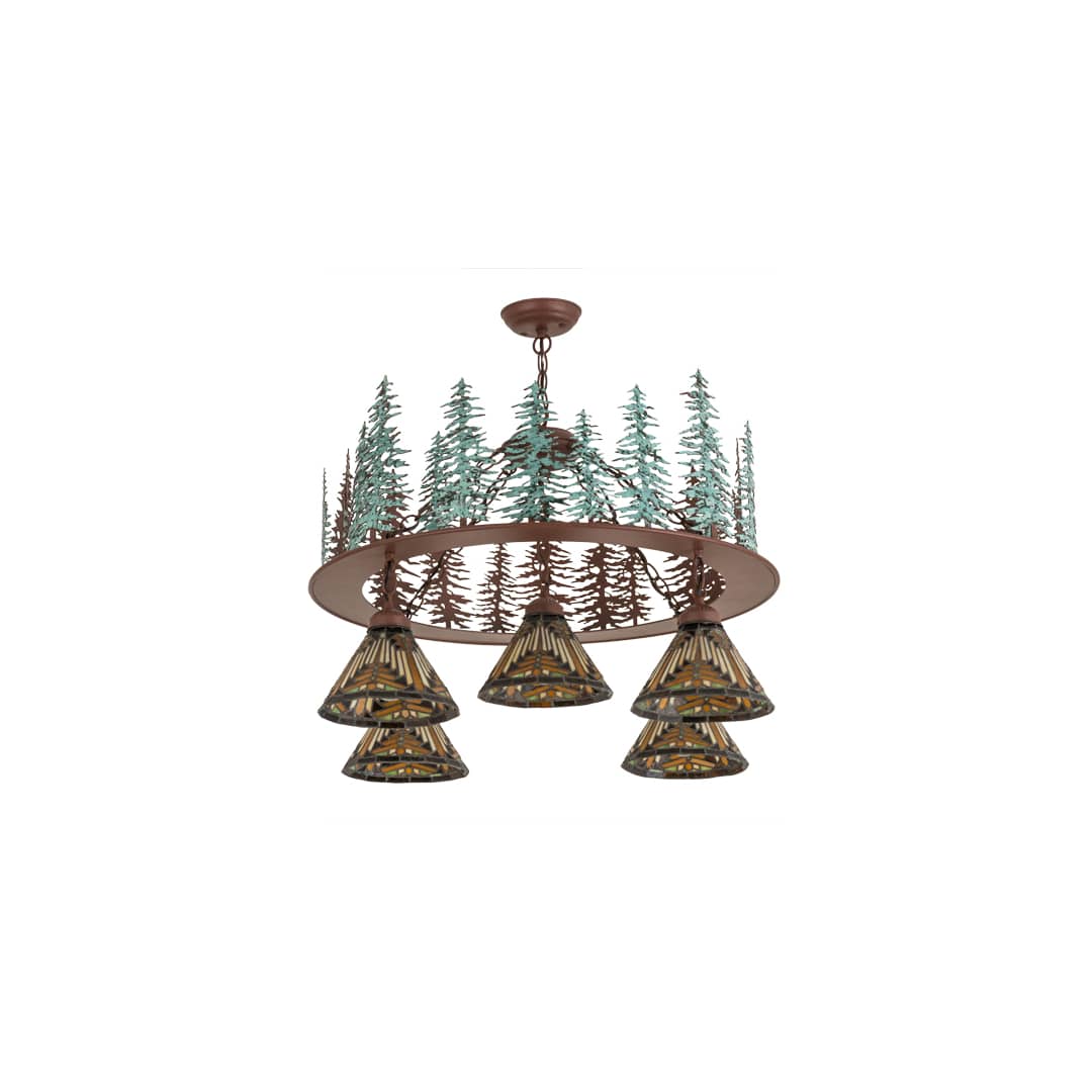 Nuevo Mission 5 Light 34" Wide Chandelier