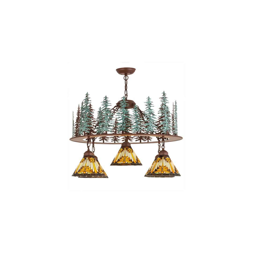 Nuevo Mission 5 Light 34" Wide Chandelier