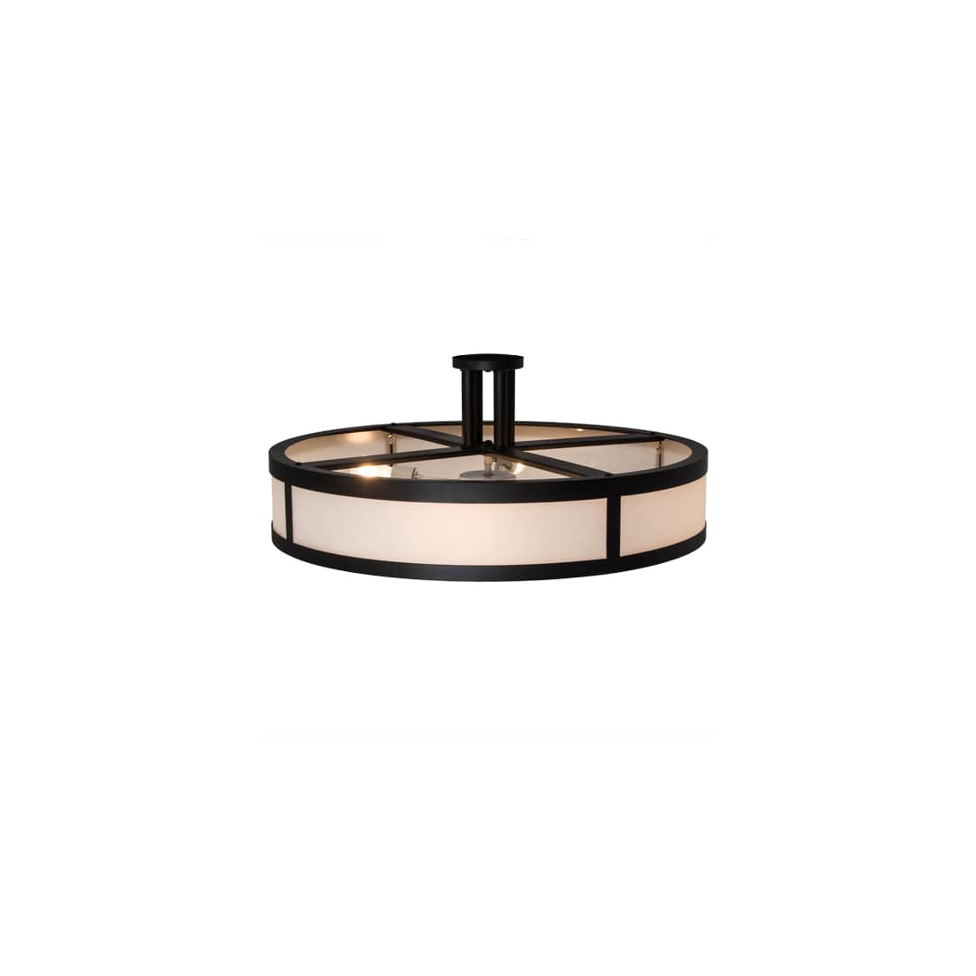 Smythe Craftsman 4 Light 30" Wide Semi-Flush Drum Ceiling Fixture