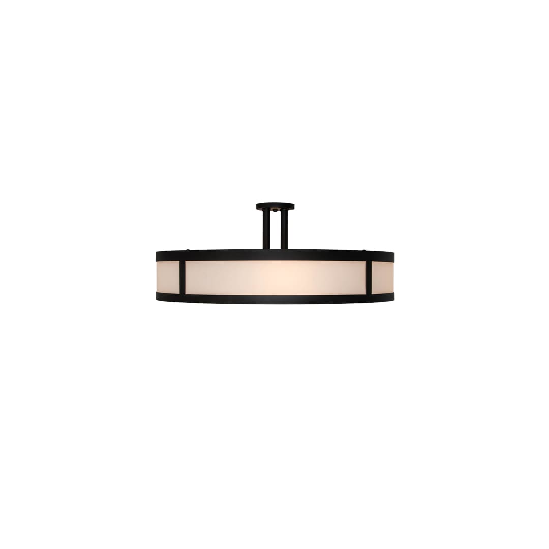 Smythe Craftsman 4 Light 30" Wide Semi-Flush Drum Ceiling Fixture
