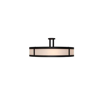 Smythe Craftsman 4 Light 30" Wide Semi-Flush Drum Ceiling Fixture
