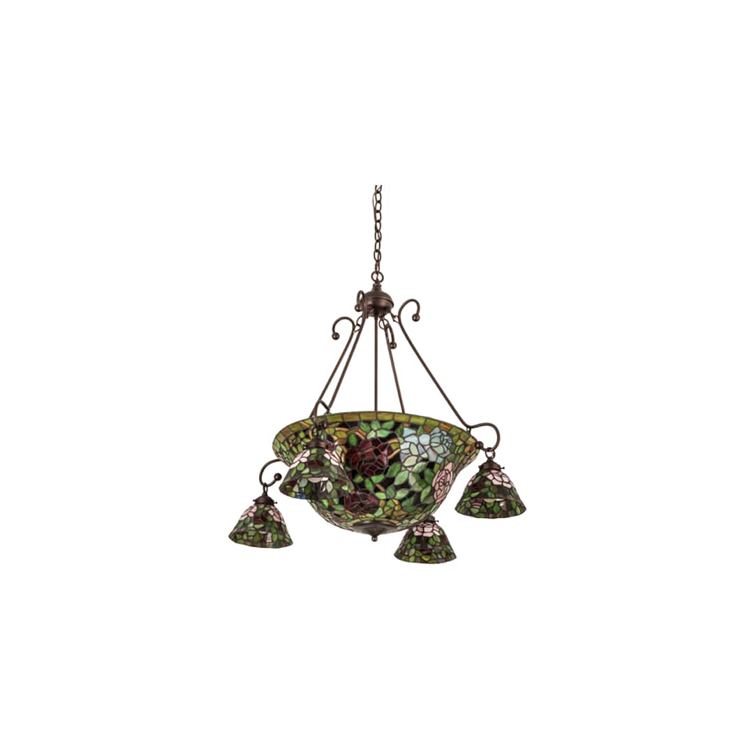 Tiffany Rosebush 5 Light 36" Wide Chandelier