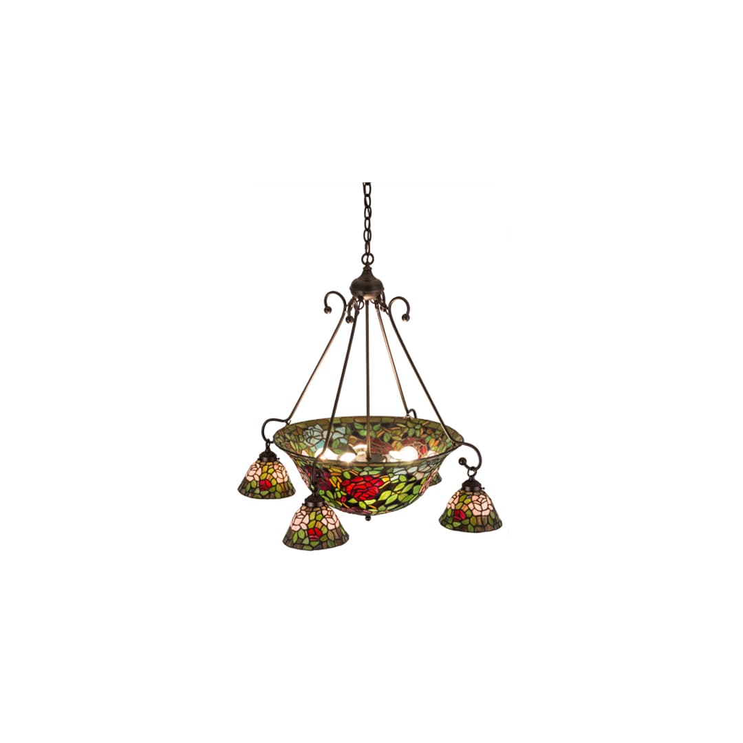 Tiffany Rosebush 5 Light 36" Wide Chandelier