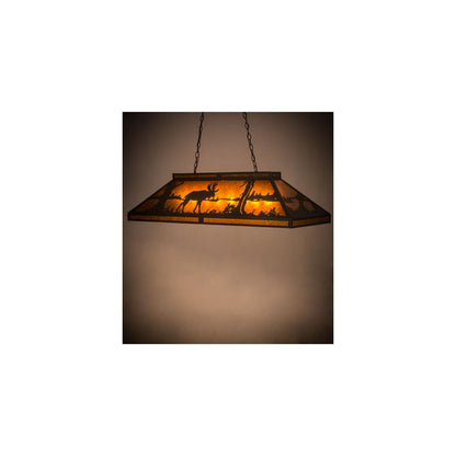 Moose and Black Bear 9 Light 18" Wide Linear Pendant