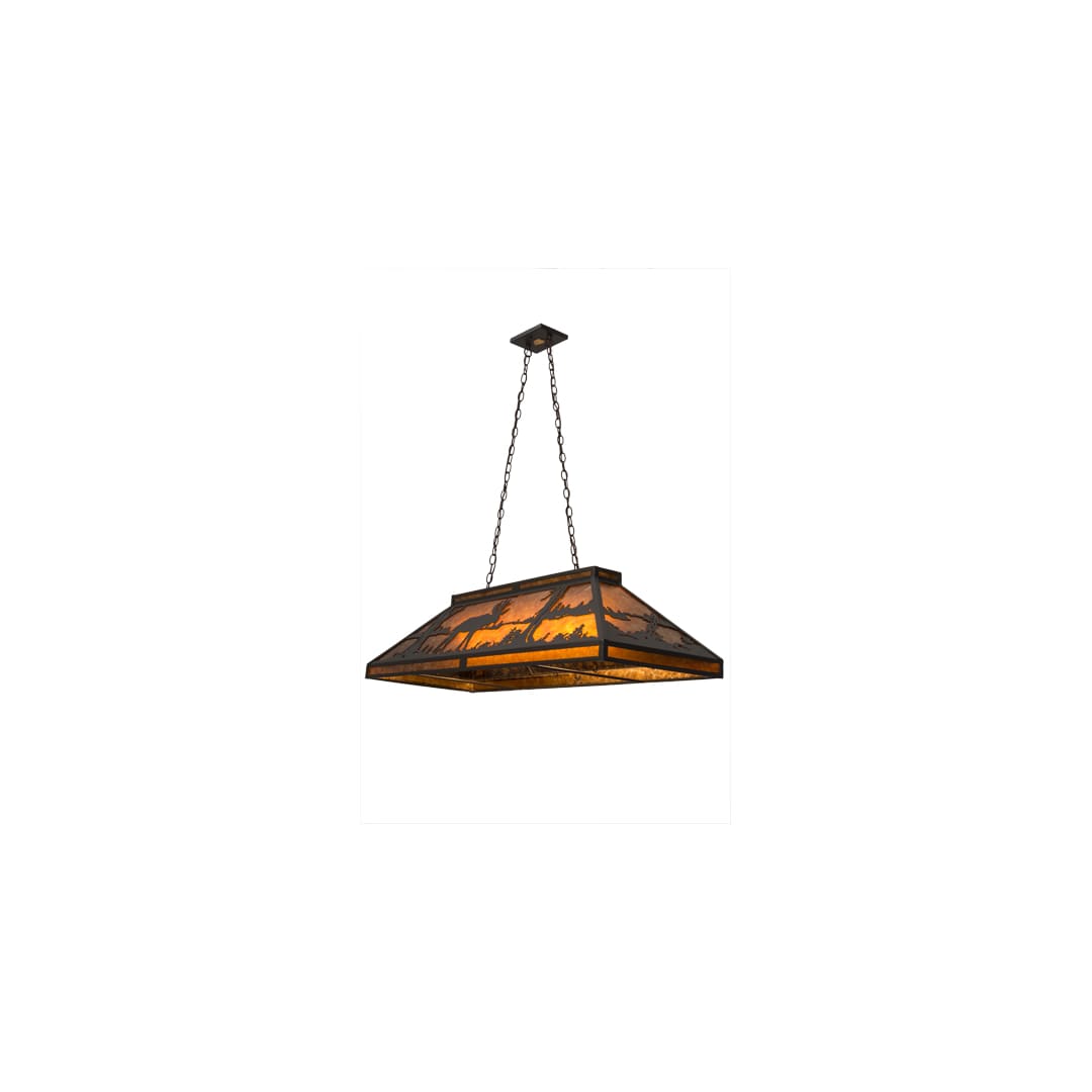 Moose and Black Bear 9 Light 18" Wide Linear Pendant