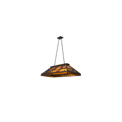 Moose and Black Bear 9 Light 18" Wide Linear Pendant